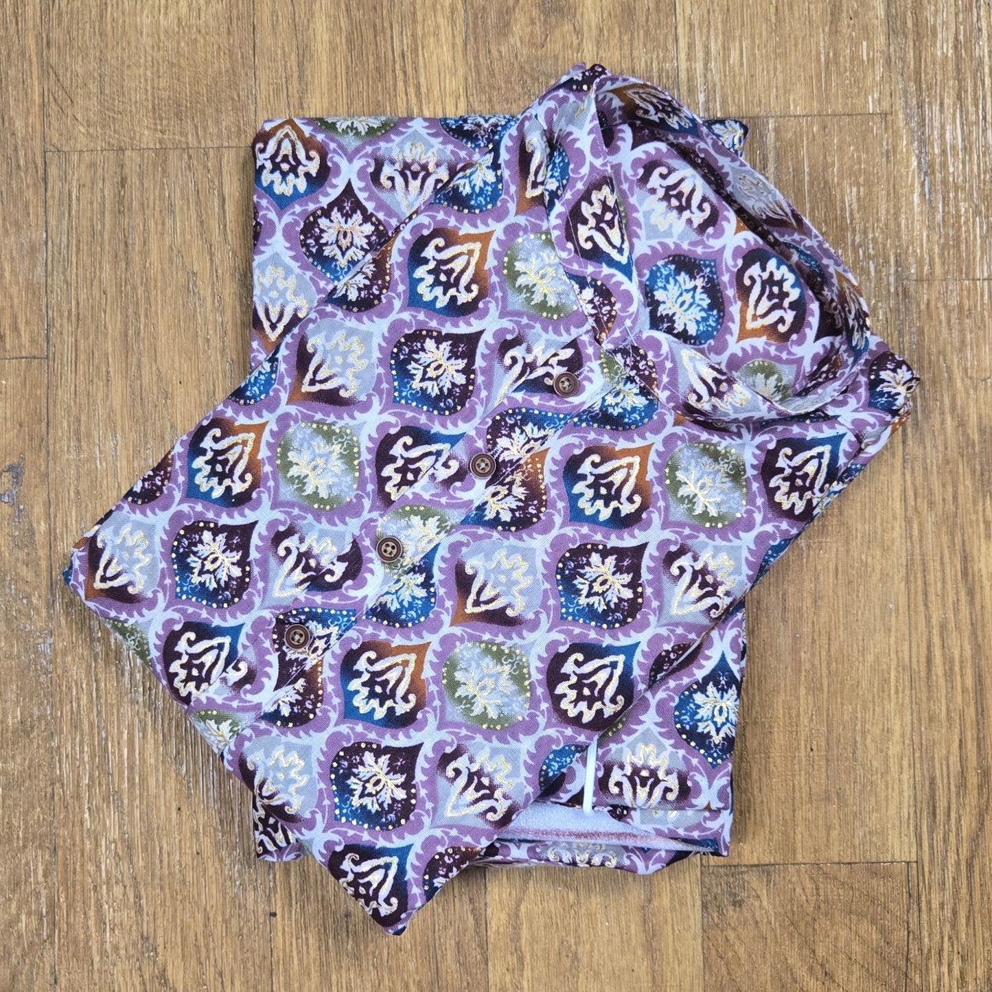 Purple Cotton Multicolor Printed Men's Kurta